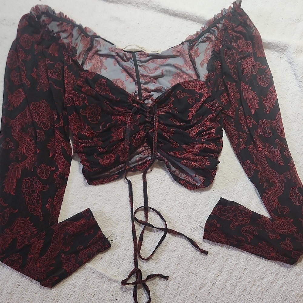 Liberty Love Black and Red Floral Top